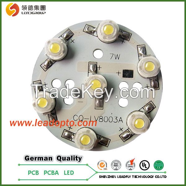 High power 1-3W round printed circuit board made in shenzhen