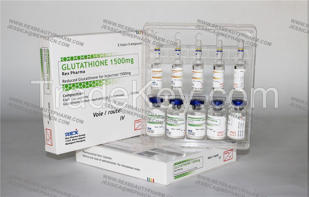 Injectable Glutathione Whitening Injection for Beauty Skincare with 300mg, 600mg, 900mg, 1200mg, 1500mg