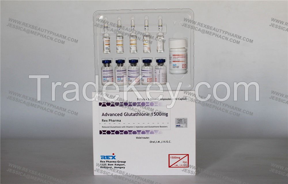 Injectable Glutathione Whitening Injection for Beauty Skincare with 300mg, 600mg, 900mg, 1200mg, 1500mg