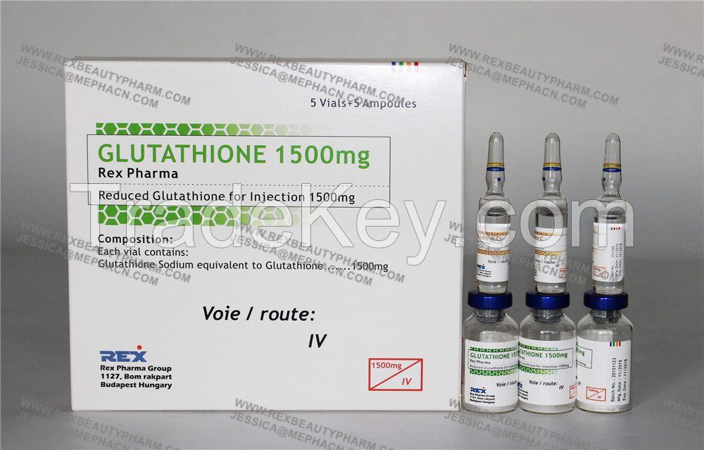 Injectable Glutathione Whitening Injection for Beauty Skincare with 300mg, 600mg, 900mg, 1200mg, 1500mg