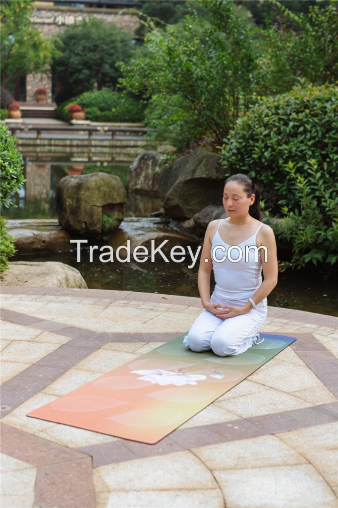 custom sublimation digital printed natural rubber eco yoga mat