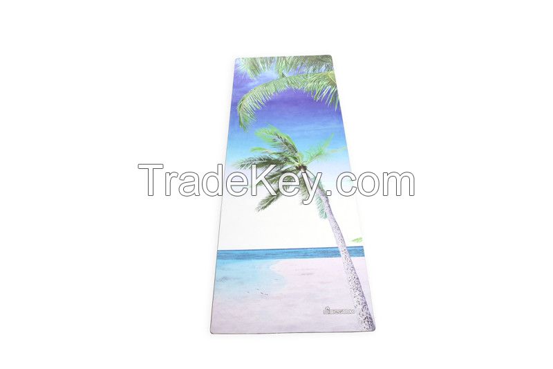 full color custom printed eco natural ru bber yoga mat