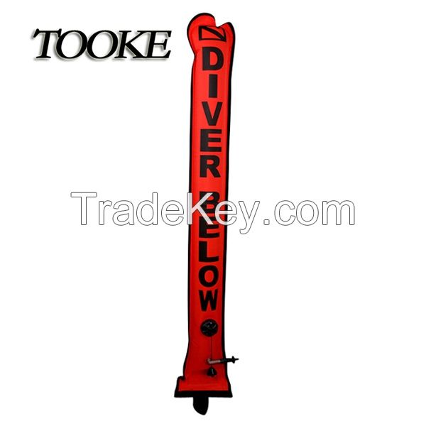 TOOKE SMB 120*18cm Surface Marker Inflatable Dive Buoy Dive Rite Scuba Diving Float Tube Red