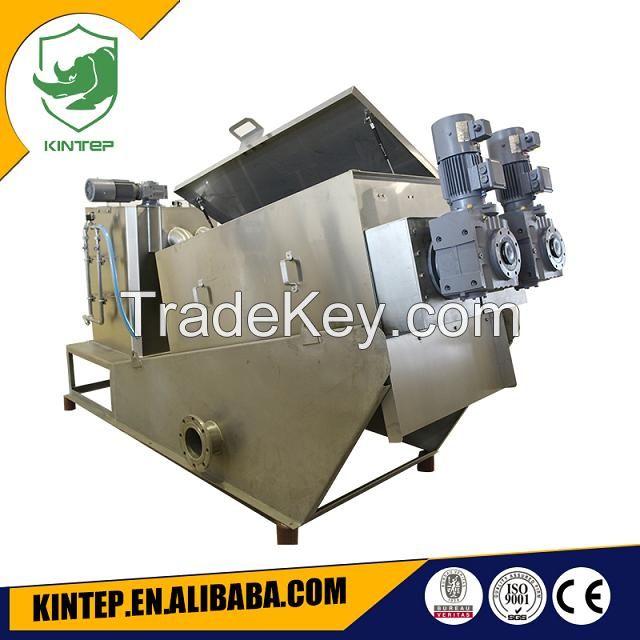 Screw sludge dewatering machine for slaughterhouse sewage treatment