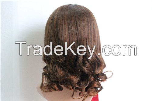 Middle Length Synthetic Fiber Hair Wigs