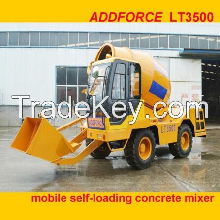 LT3500 self loading mobile concrete mixer machine/small concrete mixer price