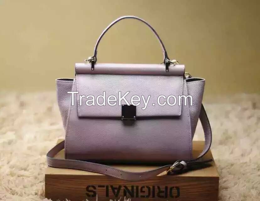 I-17 high quality pu genuine leather lady handbag wholesale factory OEM ODM