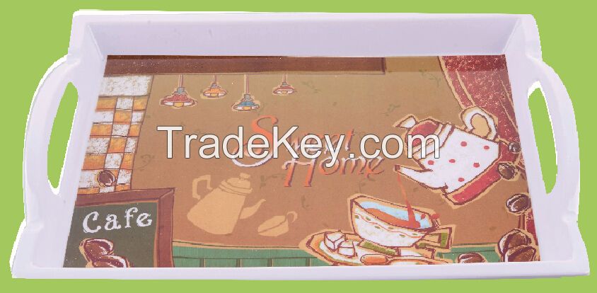 18 INCH DOUBLE HANDLE MELAMINE TRAY