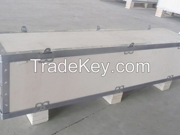 Galvanized wood steel packaging crates export transport packaging foldable plywood packing box wooden crates ISPM15