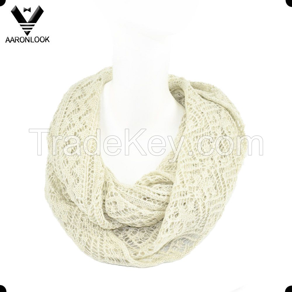 Fashion Women&#039;s Jacquard Infinity Scarf with Metallic