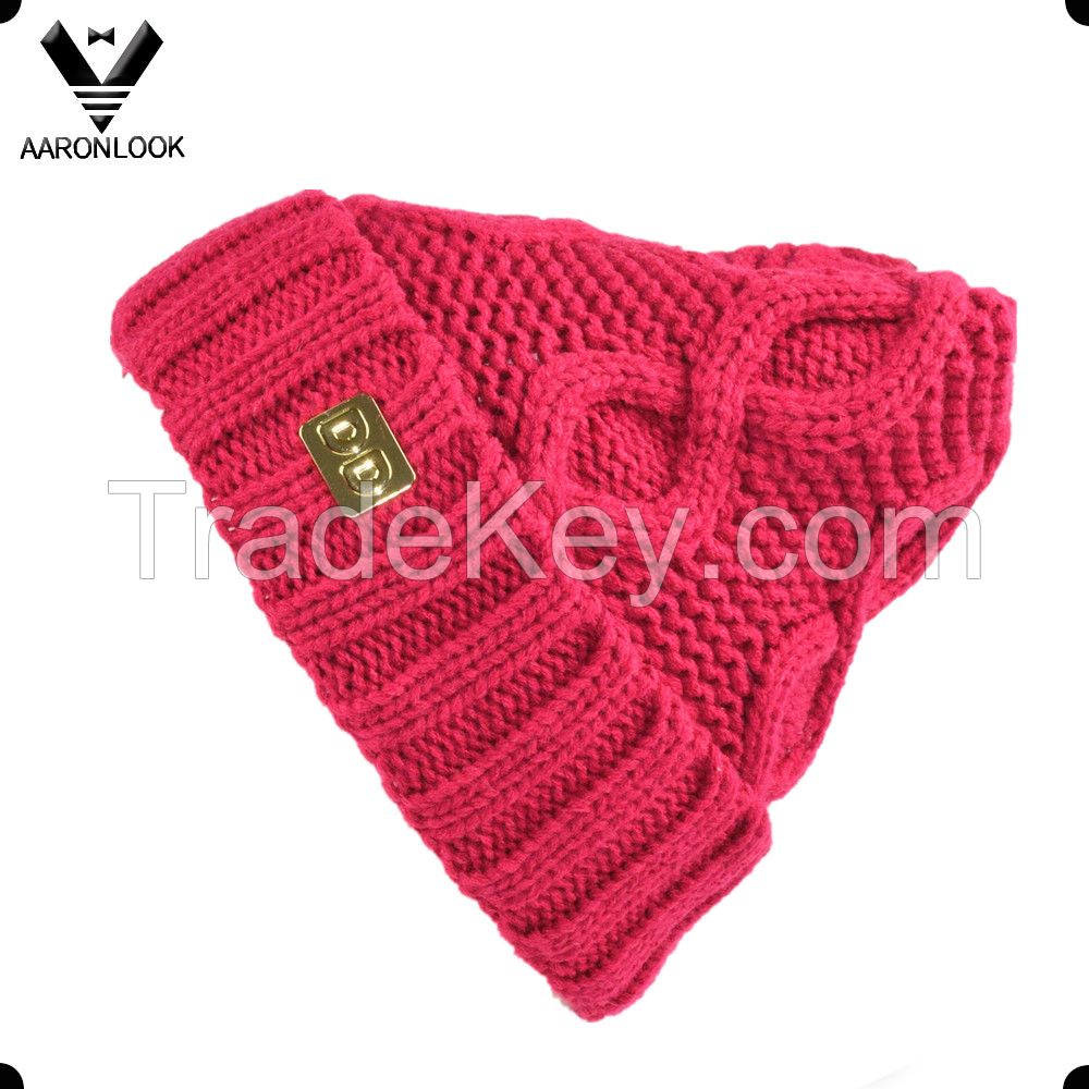 women&#039;s fashion winter cable knit beanie