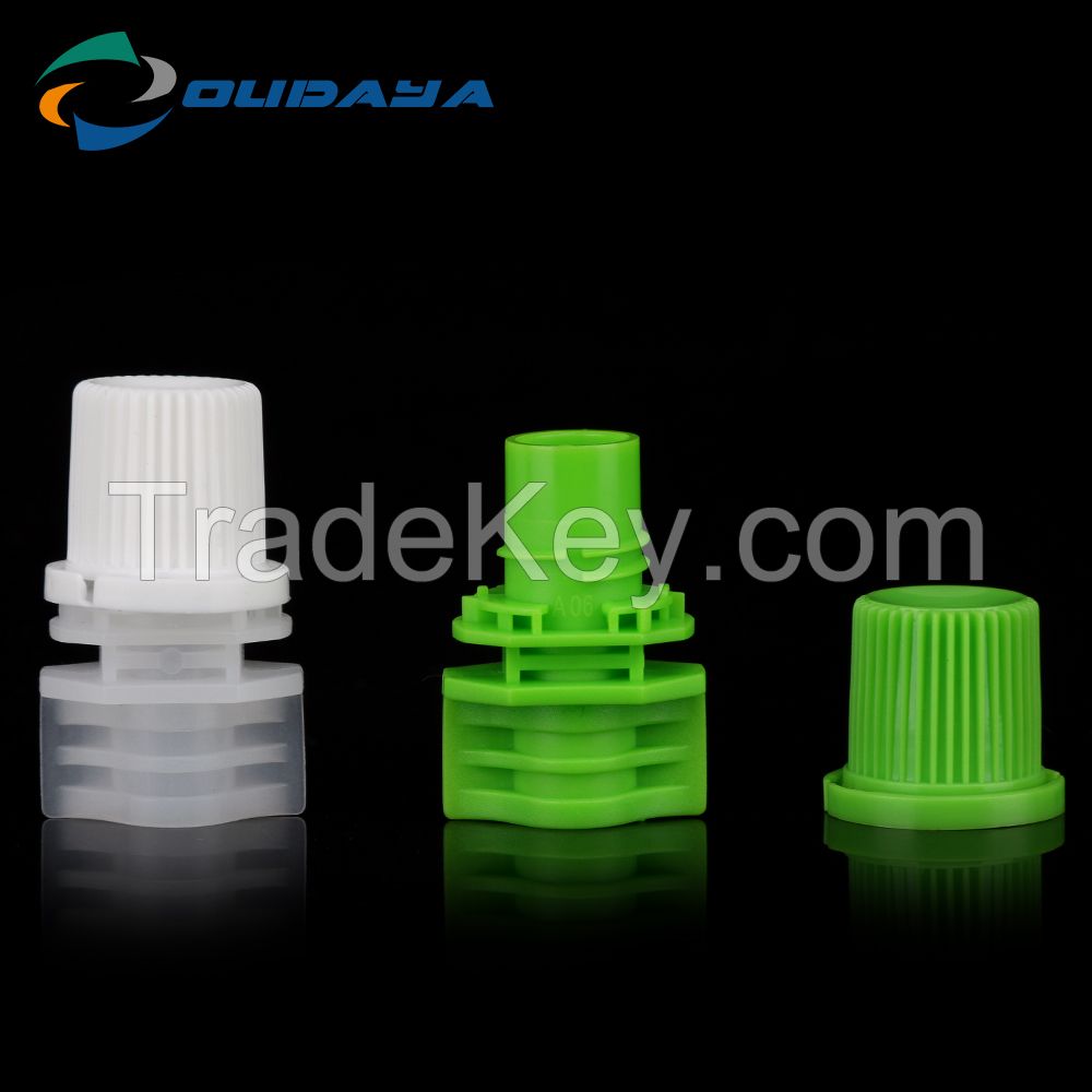 Colorful screw cap spout for pouch and bottle