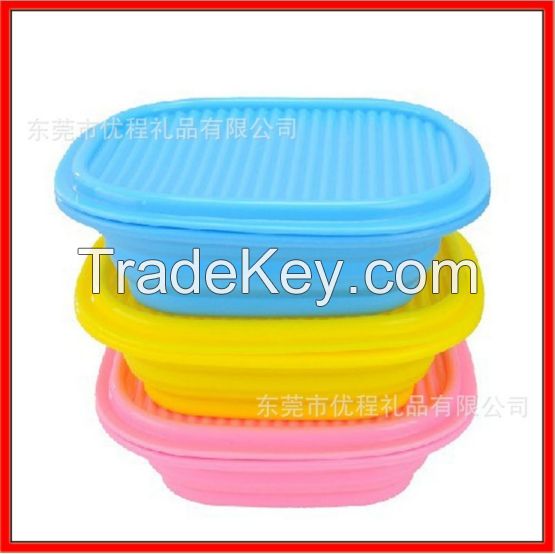 High Quality Cheap Silicone Lunch box/ Silicone Travel Lunch box/ Silicone Collapsible/ Portable Lunch box, Japanese style Lunch Box, Silicone  bento box