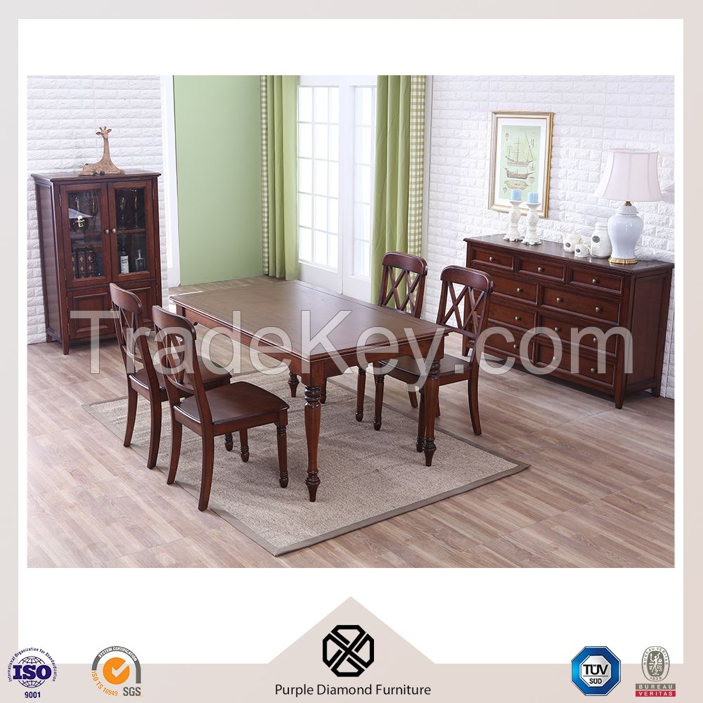 American Style Rectangular Walnut Dining Room Set