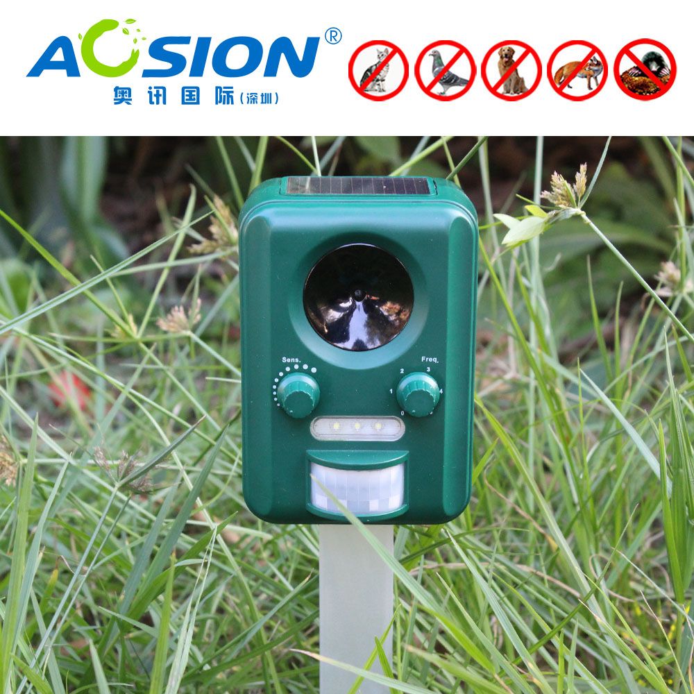 Widely use for garden farm outdoor ultrasonic solar animal pest repellers factory