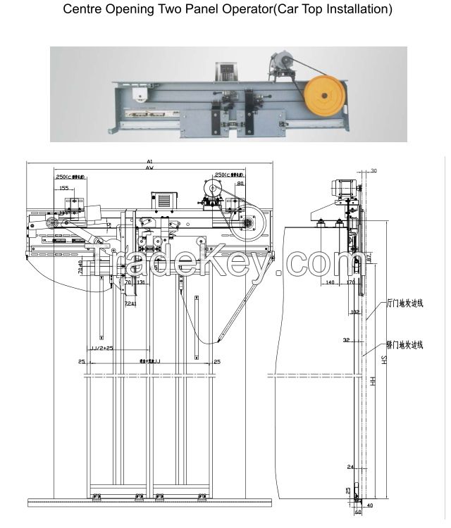 NBSL type Centre Opening Two Panel Operator (Car Top Installation)