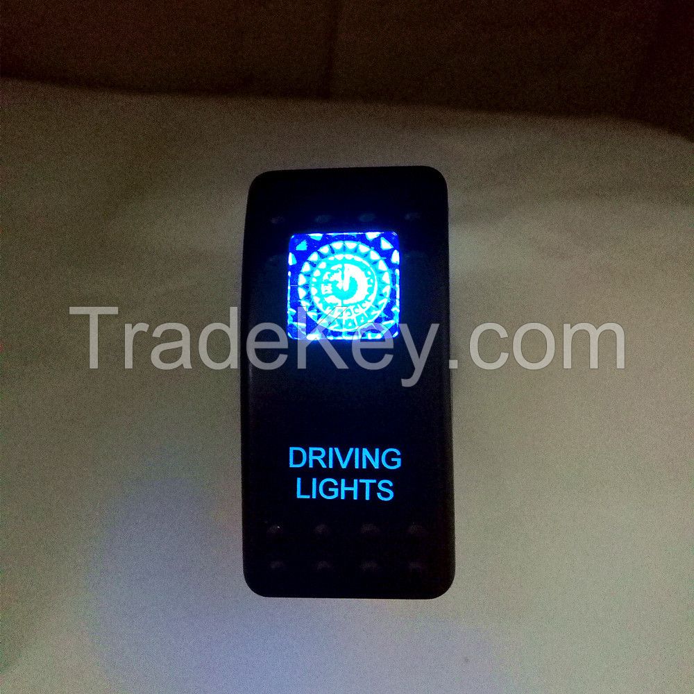 12v custom logo on-off light Rocker switch for Driving lights