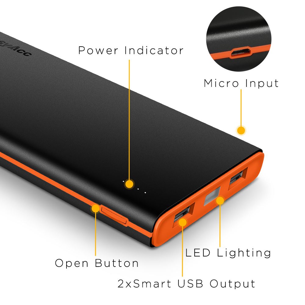 EasyAcc 2nd Gen. Brilliant 10000mAh Power Bank