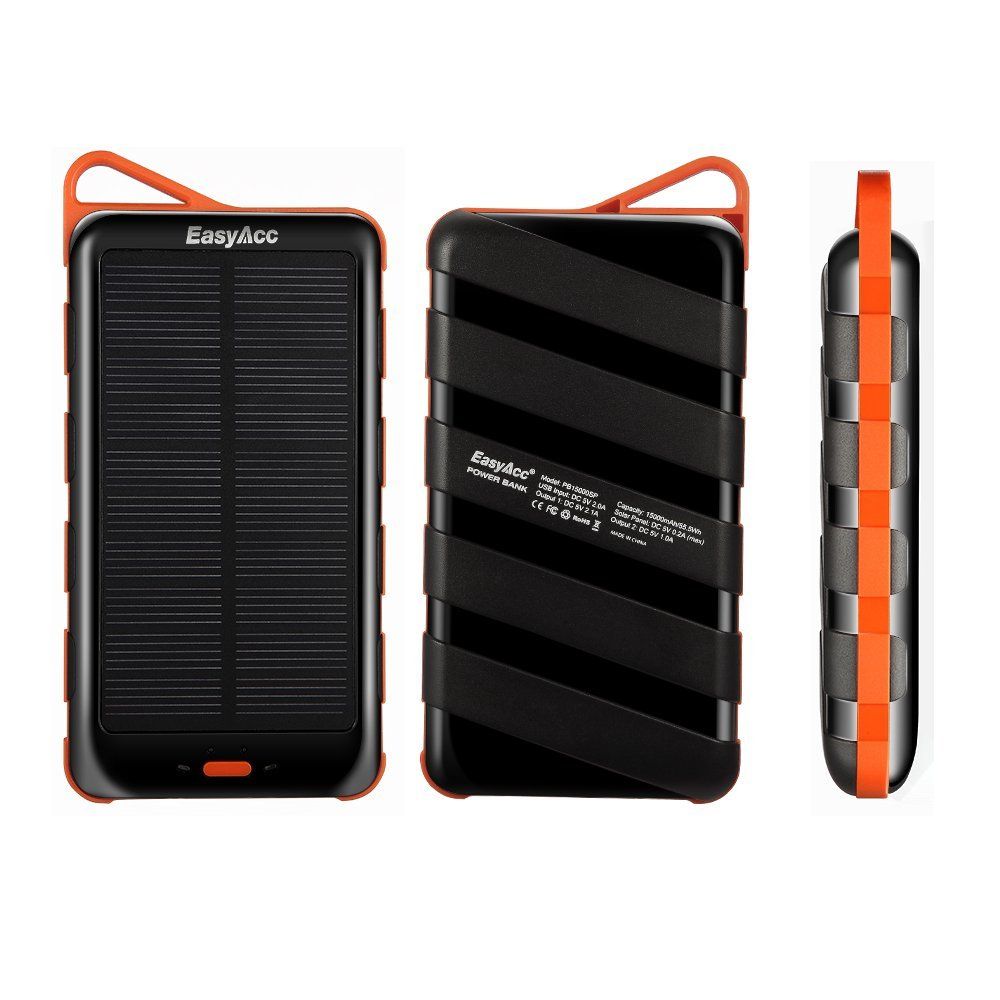 EasyAcc 15000mAh Solar Panel Power Bank