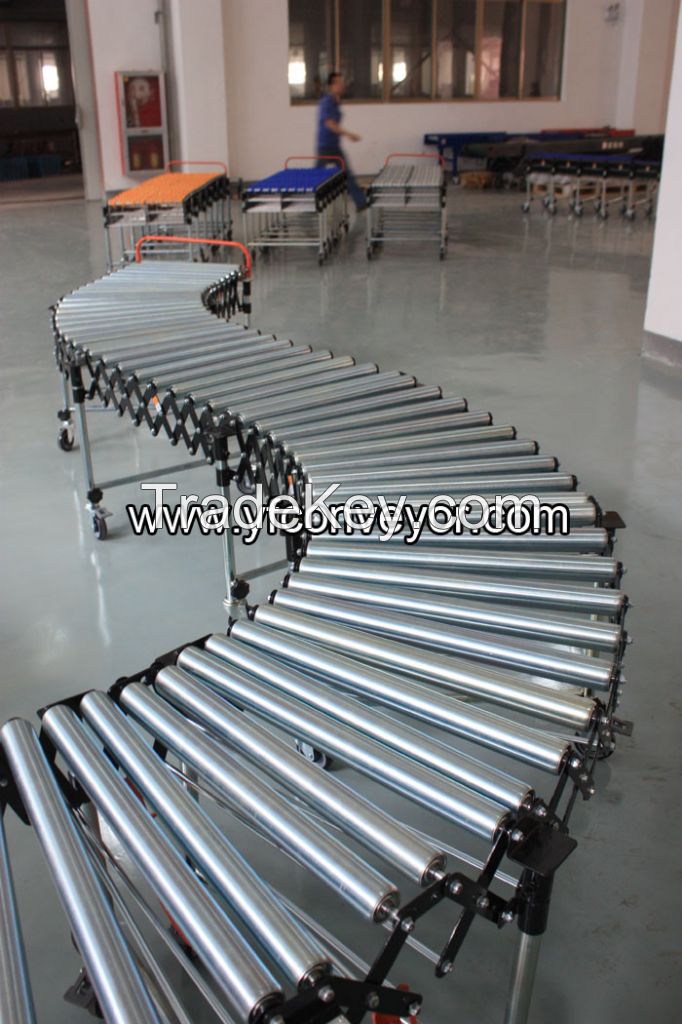 Flexible Expandable Gravity Zinc Plated Steel Roller Conveyor