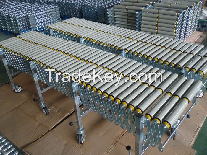 Gravity Flexible Extendable Double PVC Roller Conveyor