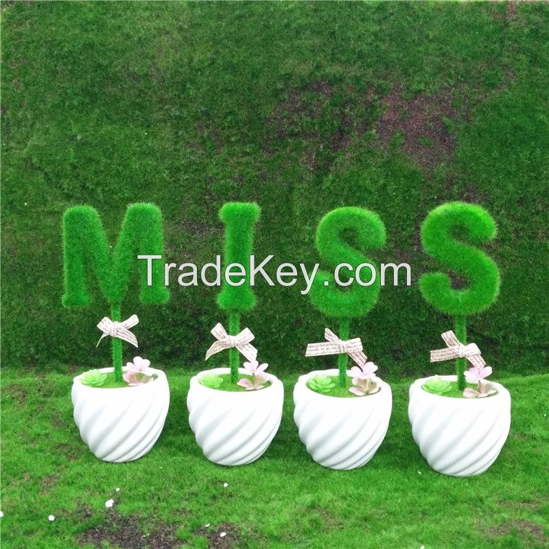 Flocking bonsai MISS white round ceramic POTS