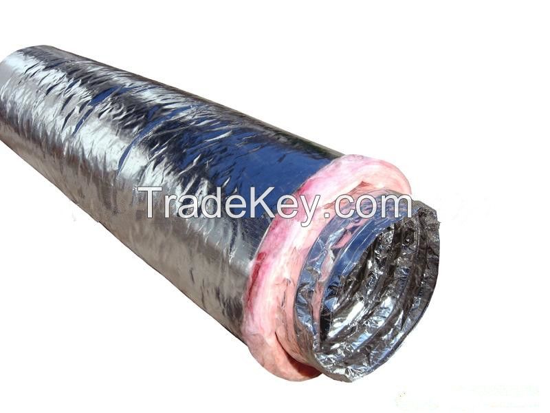 China factory light weight fire resistant 4inx10mts insulated aluminum flex duct