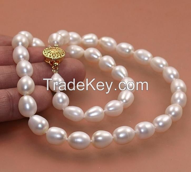 natural AAA+10-11mm white south sea pearl necklace 18"