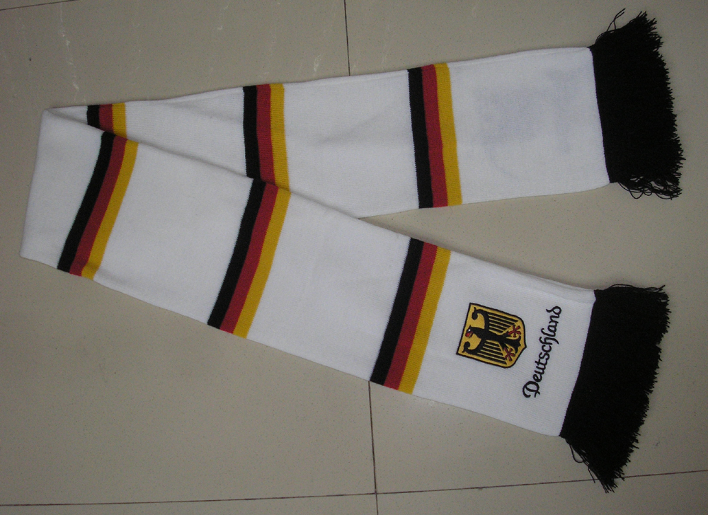 scarf with the soccer team logo