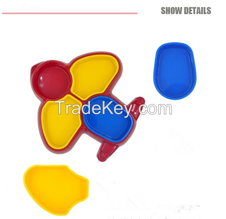 Promotional Plastic Airplane Shape Plate for Children Divided Plate