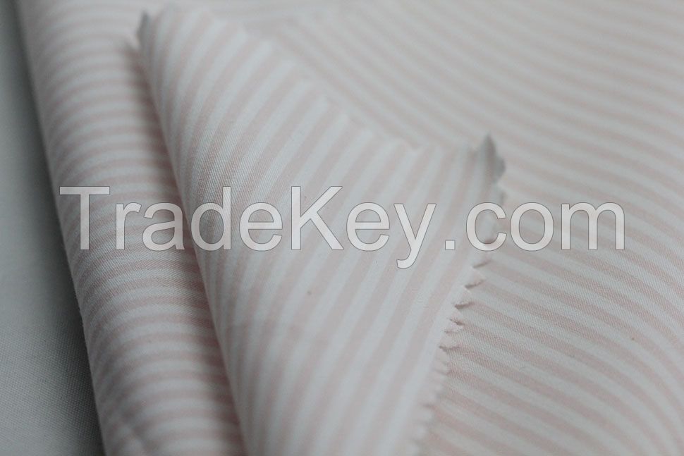 pink white stripe printed fabric