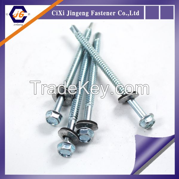 Hex washer head flange type galvanized wood roofing screws