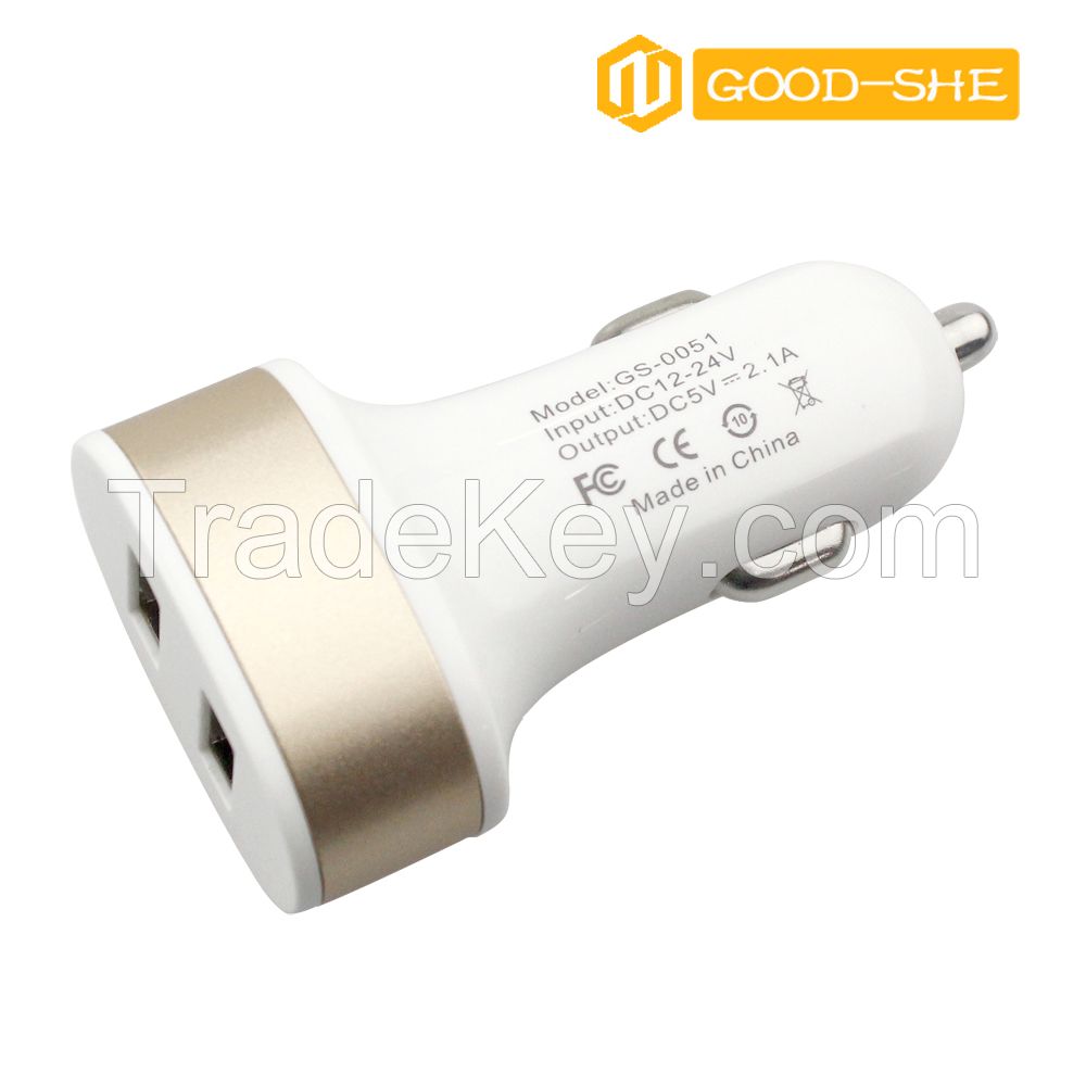 Hot sale Newest Design High speed cell USB phone car charger 5V 2.4A,