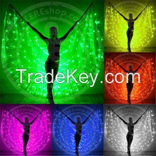 LED light up isis wings for belly dance âPas de Bleu" - 200 LEDs