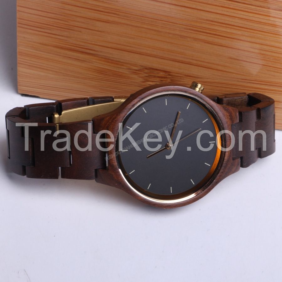 Custom luxury men women wood watch quartz wrist watches