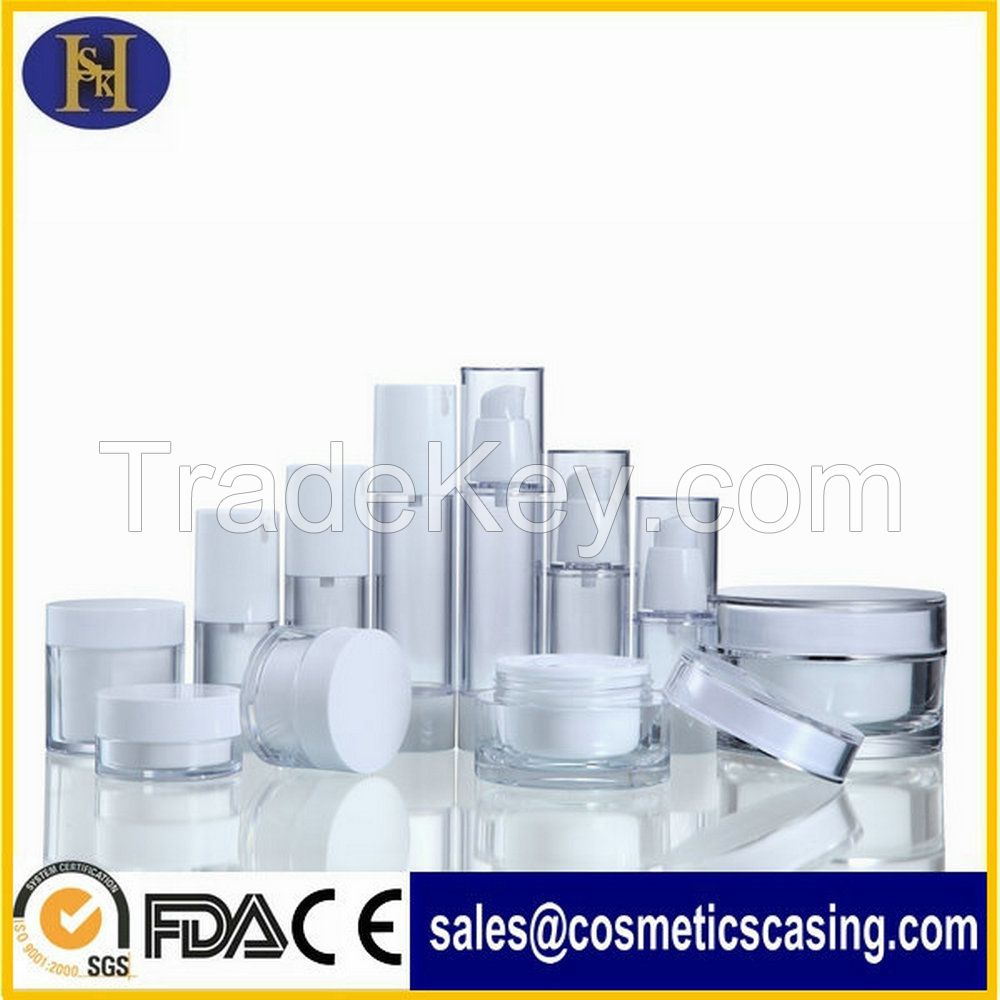 Plastic airless bottle,cream jar set