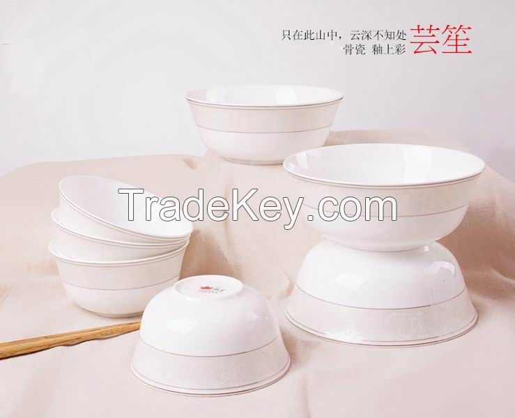 Handmade Delicate Blue and White Dinner Set 62pcs