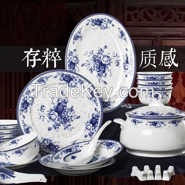 Blue and White Bone China Dinner Set 20pcs or 56pcs