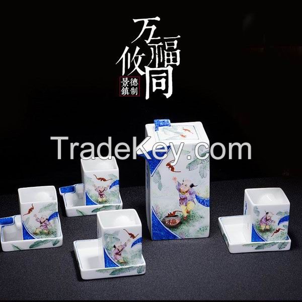 High Quality Hand Painted Bone China Kung Fu Tea Set 9pcs