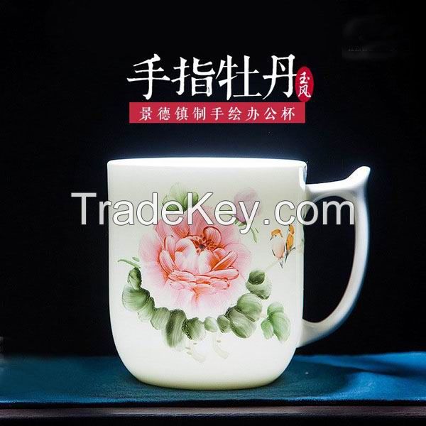 Finger Painted Bone China Mug 100 Pcs 