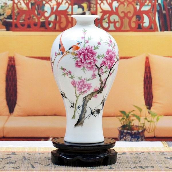 Floral Famille Rose Porcelain Vase