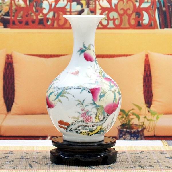 Bottle Shaped Famille Rose Porcelain Vase