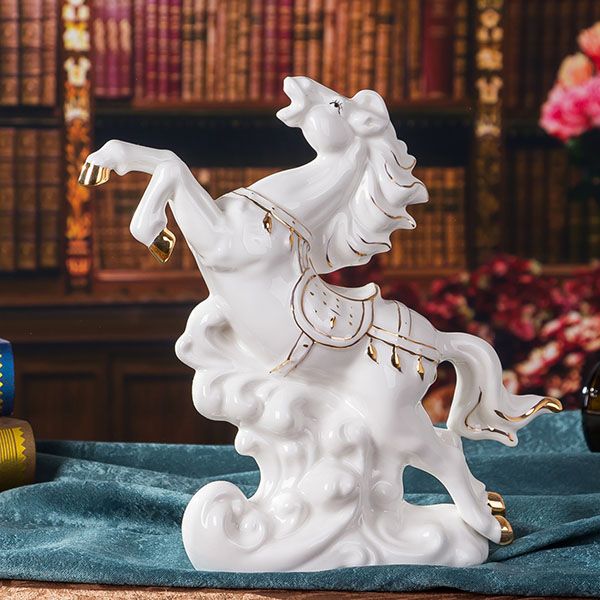 Prancing Horse Porcelain Figurines