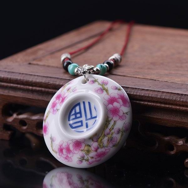 Round Plate Porcelain Pendants