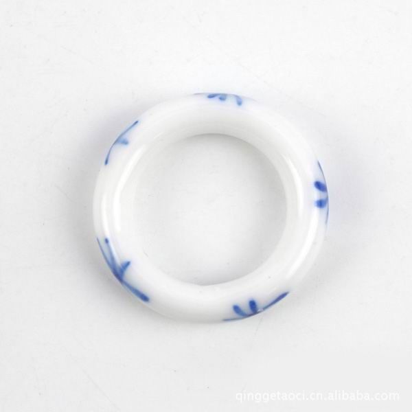 Blue and White Porcelain Finger Rings