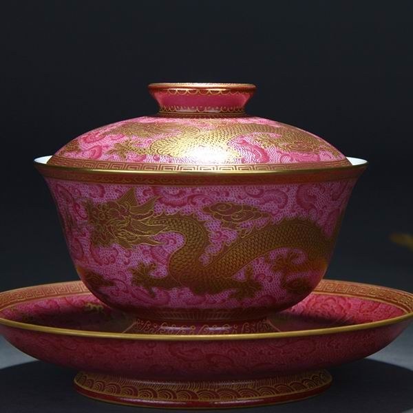 High Quality Handmade Carmine Red Glaze Vintage Yongzheng Qing Dynasty Porcelain Cup With Lid