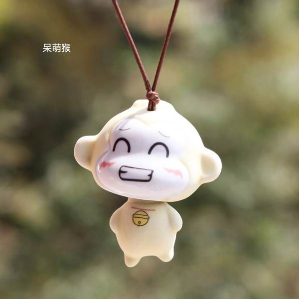 Cartoon Lucky Monkey Porcelain Cell Phone Charms