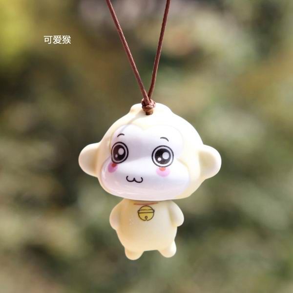 Cartoon Lucky Monkey Porcelain Cell Phone Charms