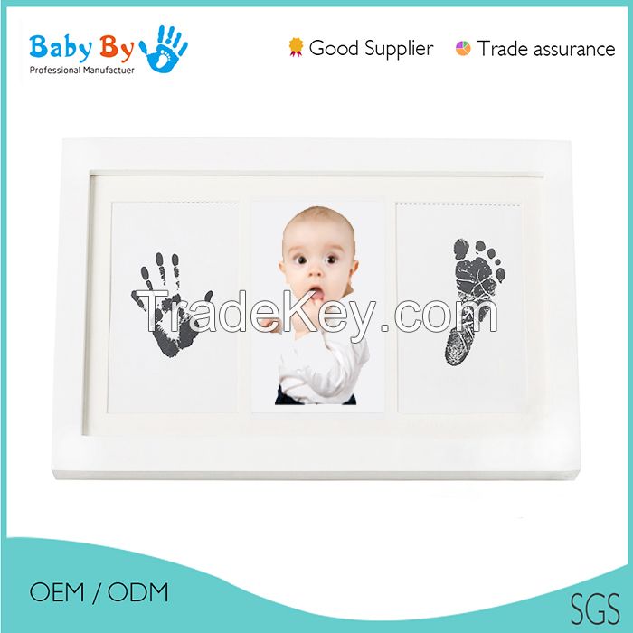 hot sale baby handprint and footprint photo frame package ink pad