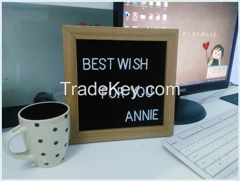 Felt letter board black with many kinds of felt and frame color